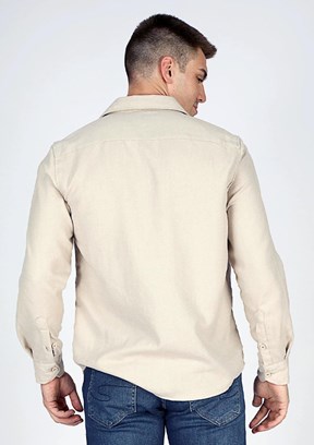 Lee Cooper Bej Erkek Dokuma Gömlek