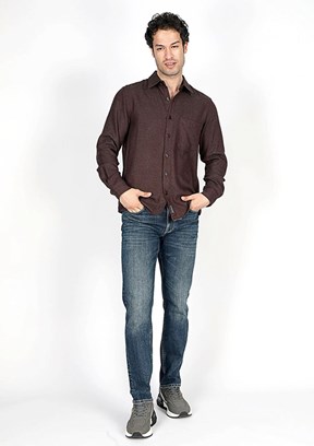 Lee Cooper Mor Erkek Dokuma Gömlek