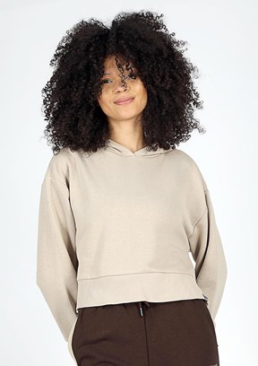 Lee Cooper Bej Kadın Kapüşonlu Sweatshirt