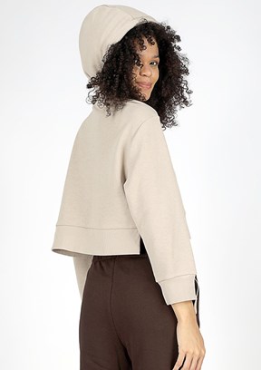 Lee Cooper Bej Kadın Kapüşonlu Sweatshirt