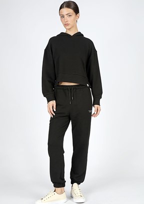 Lee Cooper Siyah Kadın Kapüşonlu Sweatshirt