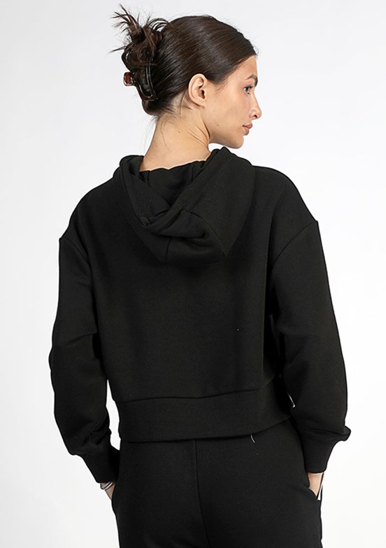 Lee Cooper Siyah Kadın Kapüşonlu Sweatshirt
