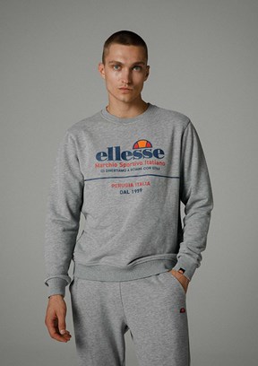 Ellesse Gri Unisex Baskılı Sweatshirt