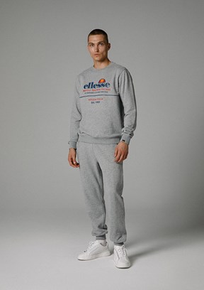 Ellesse Gri Unisex Baskılı Sweatshirt