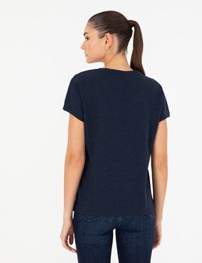 Pierre Cardin Lacivert Kadın Regular T-Shirt