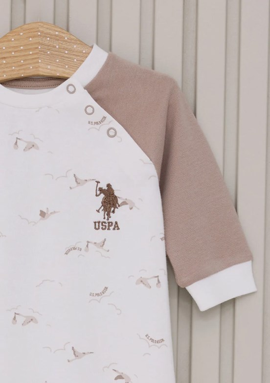 US POLO ASSN Beyaz Erkek Bebek Tulum