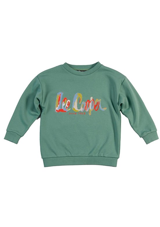 LEE COOPER Yeşil Erkek Çocuk Bisiklet Yaka Sweatshirt