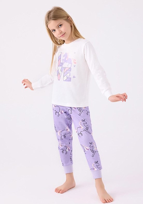 Roly Poly Krem Kız Çocuk Pijama Takımı