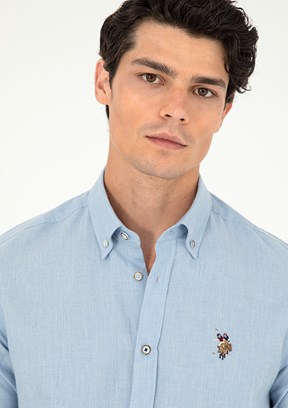 US POLO ASSN Mavi Erkek Slim Gömlek