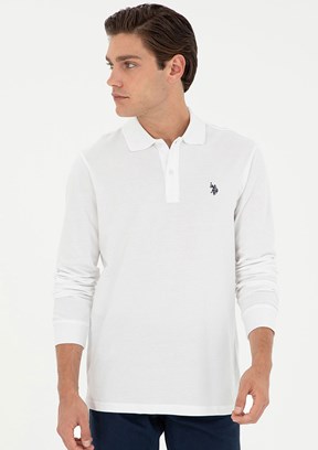 US POLO ASSN Beyaz Erkek Regular Sweatshirt