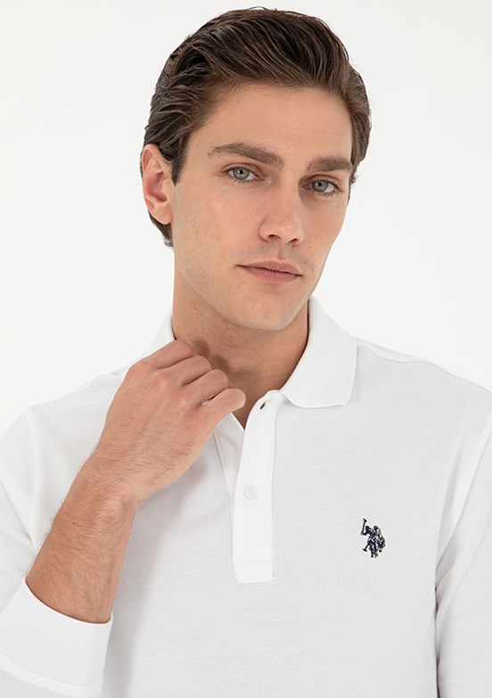 US POLO ASSN Beyaz Erkek Regular Sweatshirt
