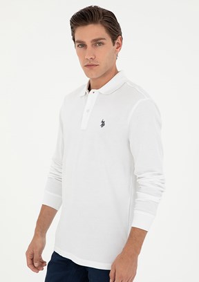 US POLO ASSN Beyaz Erkek Regular Sweatshirt