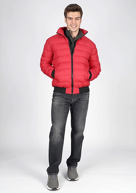 Lee Cooper Kırmızı Erkek Dik Yaka Mont