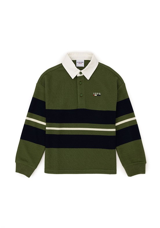 US POLO ASSN Yeşil Erkek Çocuk Cropped Sweatshirt