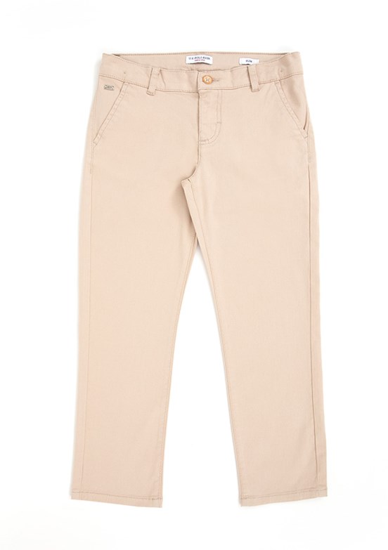 U.S. Polo Assn Bej Erkek Çocuk Chino Pantolon
