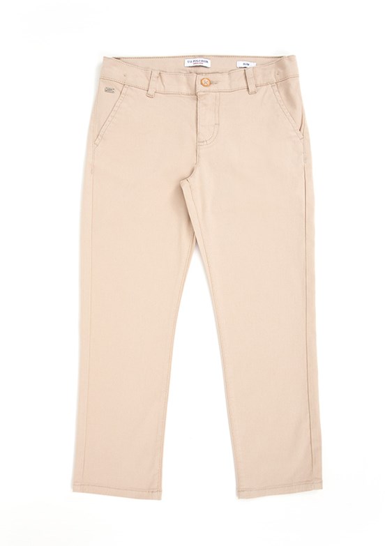 U.S. Polo Assn Bej Erkek Çocuk Chino Pantolon