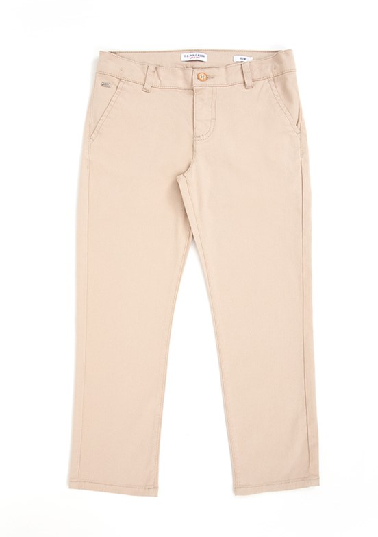 U.S. Polo Assn Bej Erkek Çocuk Chino Pantolon