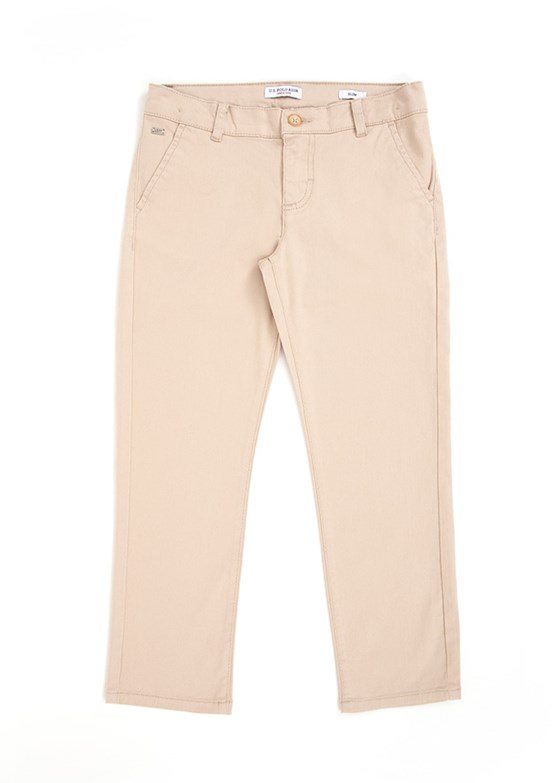 U.S. Polo Assn Bej Erkek Çocuk Chino Pantolon