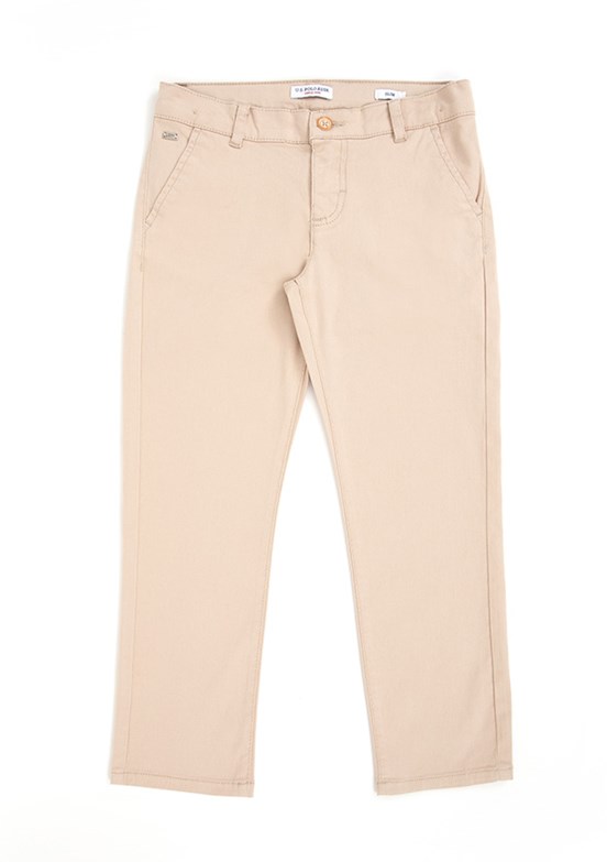 U.S. Polo Assn Bej Erkek Çocuk Chino Pantolon