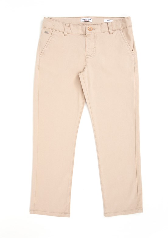 U.S. Polo Assn Bej Erkek Çocuk Chino Pantolon