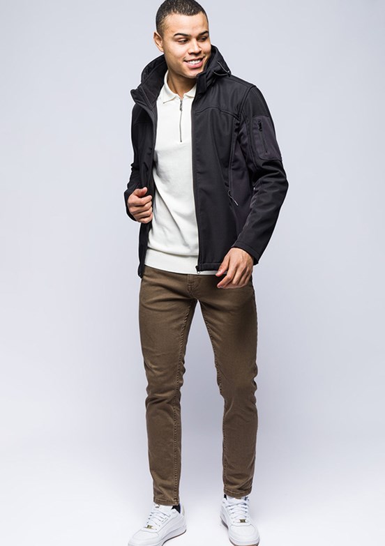 JOHNNY JOE Siyah Erkek Soft Shell Mont