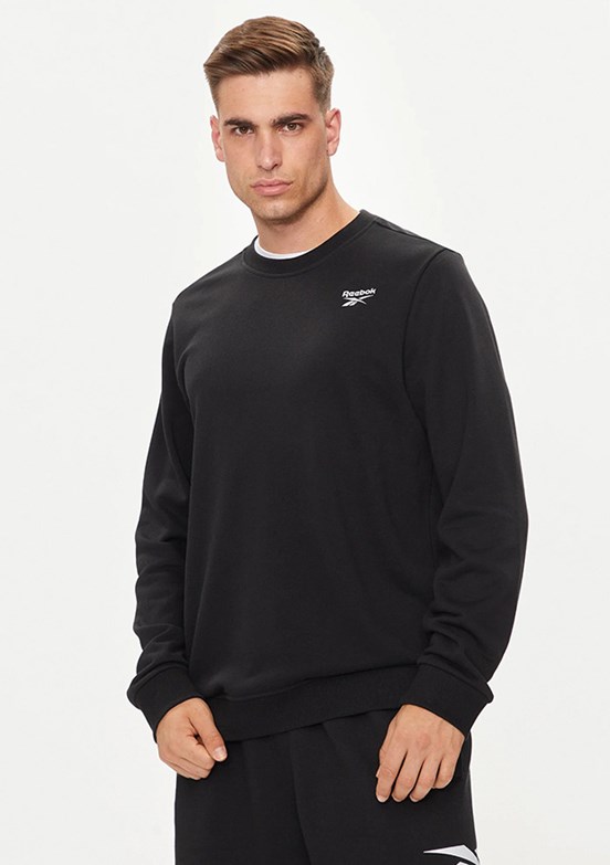 REEBOK 4M Ri Ft Left Chest Crew - 100050282 Erkek Siyah Kapüşonsuz Sweatshirt