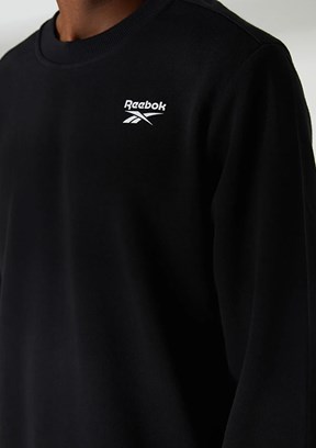 REEBOK 4M Ri Ft Left Chest Crew - 100050282 Erkek Siyah Kapüşonsuz Sweatshirt