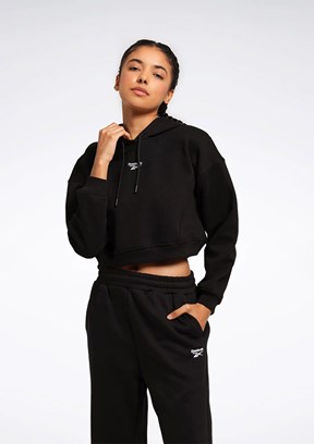 Reebok Siyah Kadın Kapüşonlu Sweatshirt