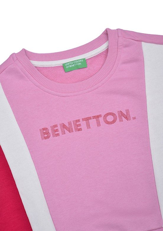 BENETTON Pembe Kız Çocuk Basic Sweatshirt