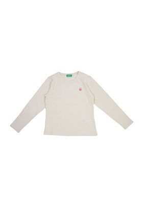 BENETTON Beyaz Kız Çocuk Basic T-Shirt