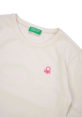 BENETTON Beyaz Kız Çocuk Basic T-Shirt