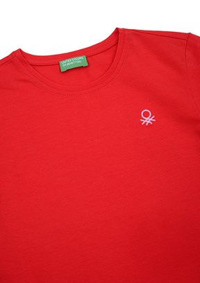 BENETTON Kırmızı Kız Çocuk Basic T-Shirt