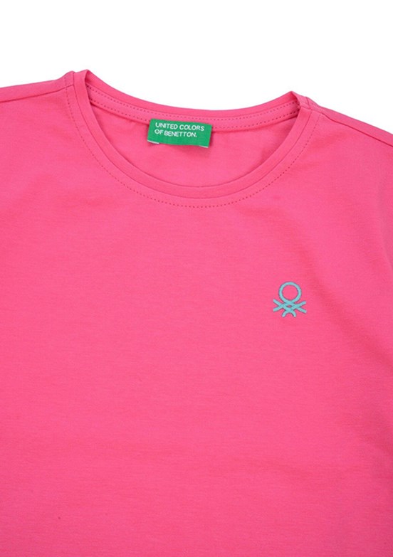 BENETTON Pembe Kız Çocuk Basic T-Shirt