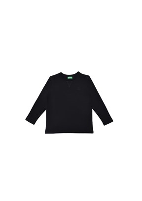 BENETTON Siyah Kız Çocuk Basic T-Shirt