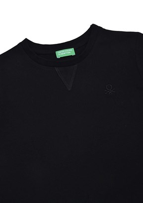 BENETTON Siyah Kız Çocuk Basic T-Shirt