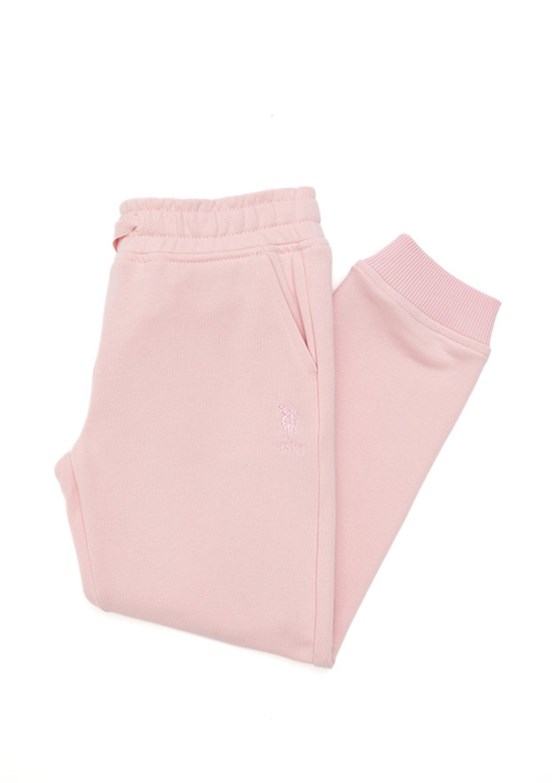 US POLO ASSN Pembe Toz Kız Çocuk Havuç Pantolon