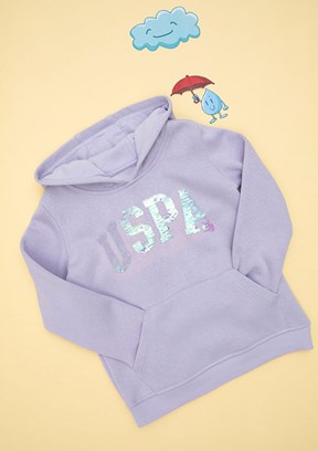 US POLO ASSN Lila Kız Çocuk Basic Sweatshirt