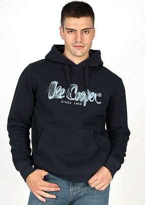 Lee Cooper Siyah Erkek Kapüşonlu Sweatshirt