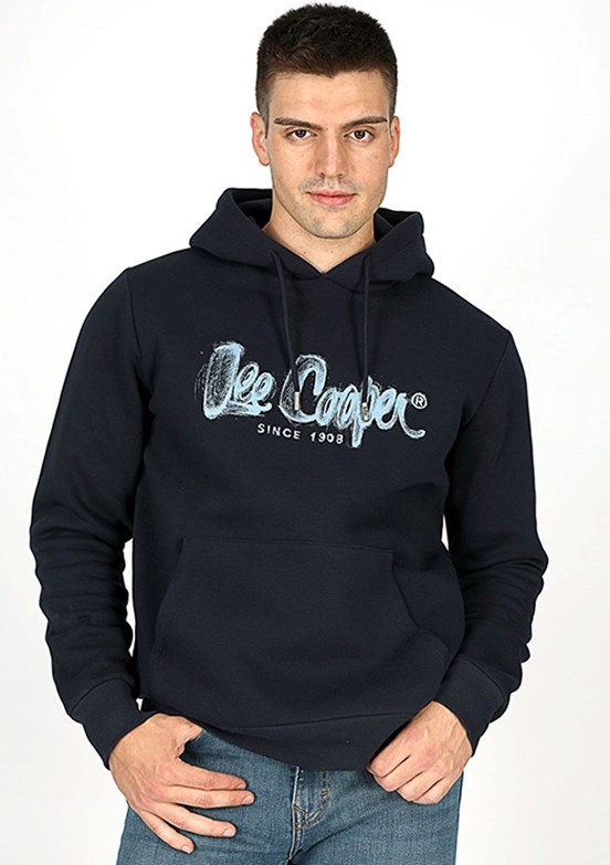Lee Cooper Siyah Erkek Kapüşonlu Sweatshirt