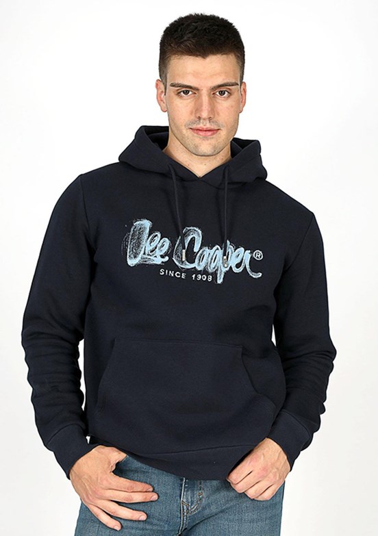 Lee Cooper Lacivert Erkek Kapüşonlu Sweatshirt