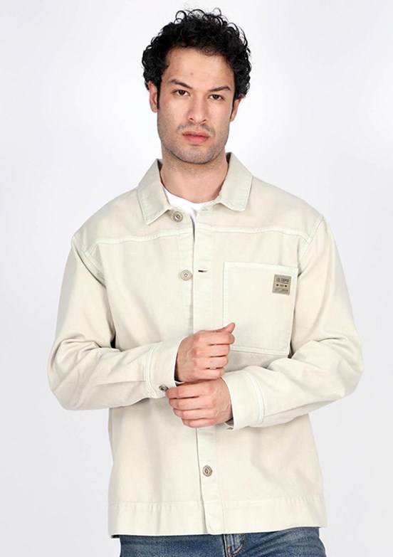 Lee Cooper Bej Erkek Dokuma Ceket