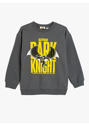 KOTON Antrasit Erkek Bebek Baskılı Sweatshirt