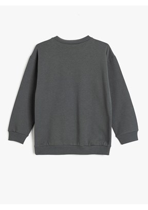 KOTON Antrasit Erkek Bebek Baskılı Sweatshirt
