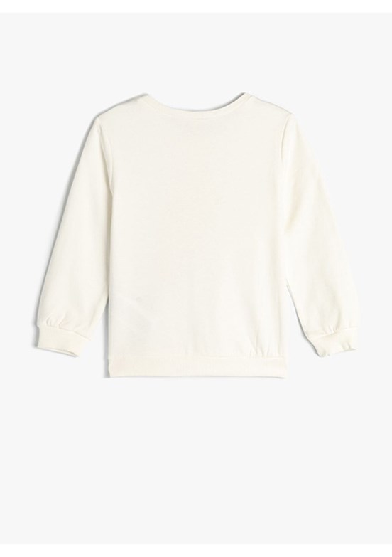 KOTON Beyaz Kız Bebek Baskılı Sweatshirt