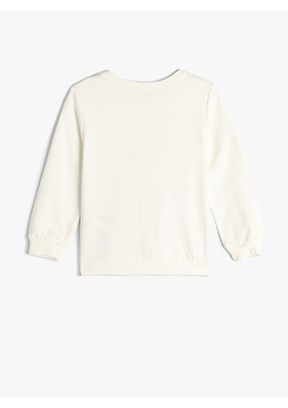 KOTON Beyaz Kız Bebek Baskılı Sweatshirt