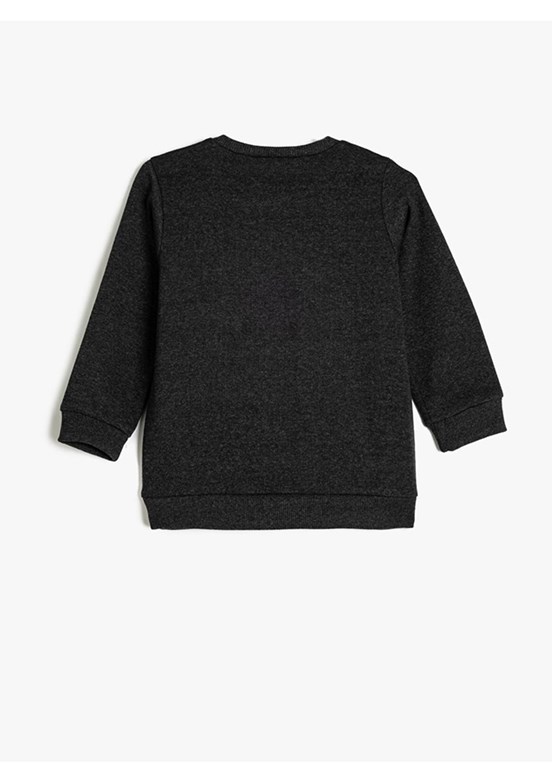 KOTON Antrasit Erkek Bebek Baskılı Sweatshirt