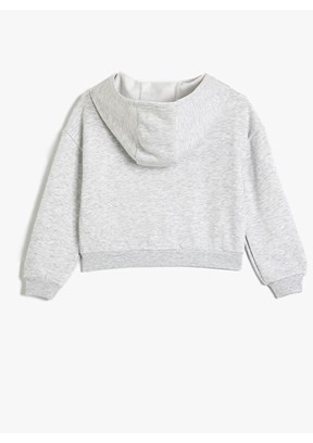 KOTON Gri Kız Çocuk Baskılı Sweatshirt