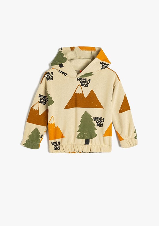 Koton Gri Erkek Bebek Baskılı Sweatshirt