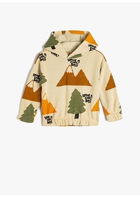 Koton Gri Erkek Bebek Baskılı Sweatshirt