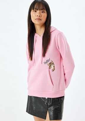 Koton Pembe Kadın Kapüşonlu Sweatshirt